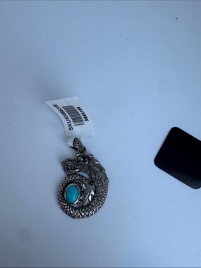 Dragon Coil Pendant with Turquoise Accent - Unbranded